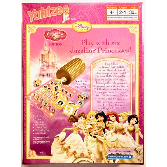 Yahtzee Jr. Disney Princesses Enchanted Tales Edition Board Game - Picture 2 of 3